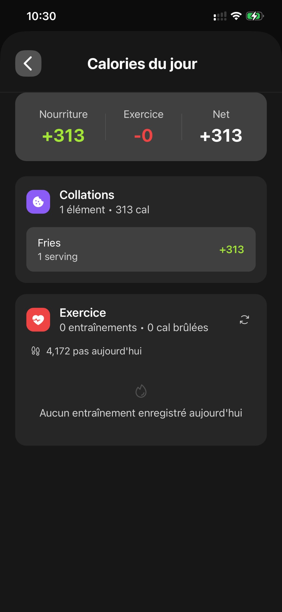 Détail calories