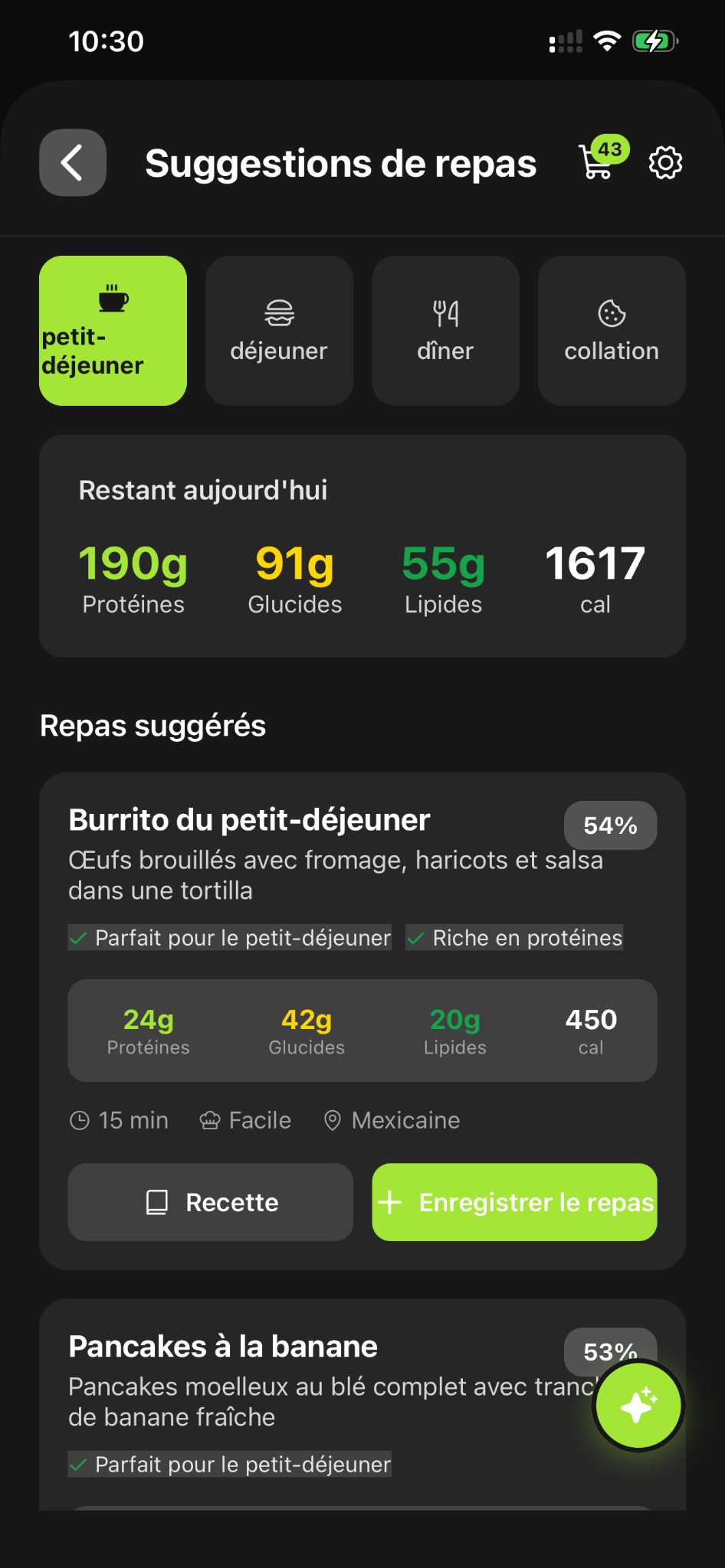 Suggestions de repas